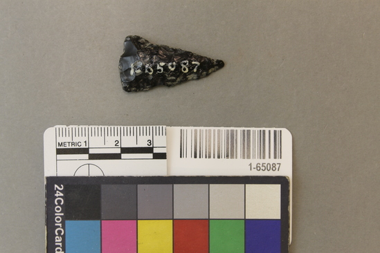 Hearst Museum object titled Point, accession number 1-65087, described as Type NBa: obsidian