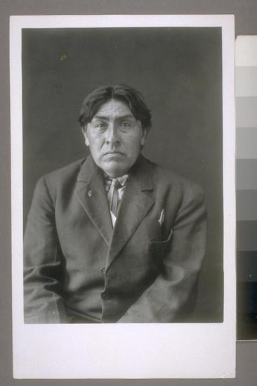 Hearst Museum object titled Black-and-white negative, accession number 15-5412, described as Ishi, full face