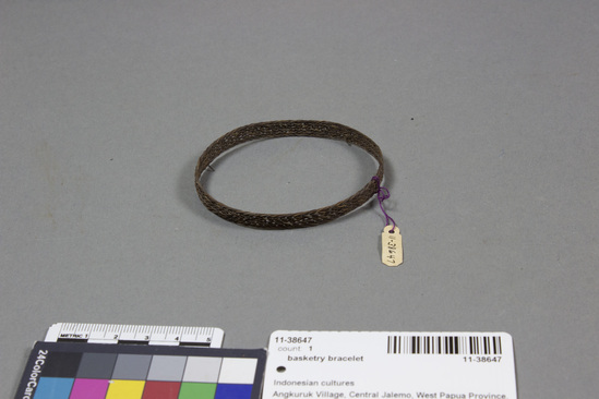 Hearst Museum object titled Basketry bracelet, accession number 11-38647, described as Arm band