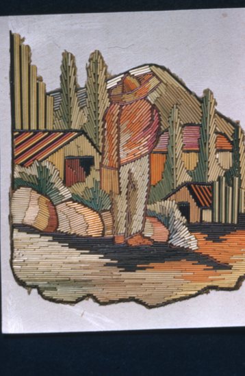 Hearst Museum object titled Color slide, accession number 25-23945, described as Straw Mosaic #2 ( novaflex at 6) 3" by 3
