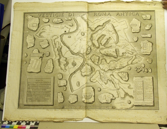 Hearst Museum object titled Map, accession number 13-645, described as Nibby's plan of Ancient Rome, 1826