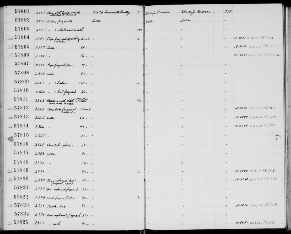 Documentation associated with Hearst Museum object titled Beads, accession number 1-57811, described as Small shell, possibly olivella, some cross-incised