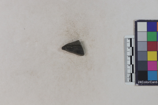 Hearst Museum object 2 of 2 titled Potsherd, accession number 16-8155, described as Potsherd; body, ridge forms Section of Manta on beach currently inhabited. Numbers  8111 to 8194 are sherds picked up on beach at low tide.