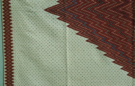 Hearst Museum object titled Color slide, accession number 25-18608, described as Large Sarape. White, Reds Some Blue.