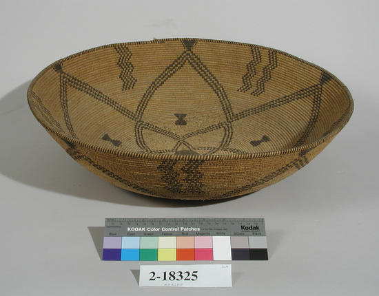 Hearst Museum object titled Plaque, accession number 2-18325, described as Basket, coiled, concave.