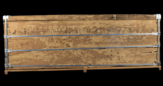 Hearst Museum object titled Coffin, accession number 6-2923, described as Wooden coffin with inscription