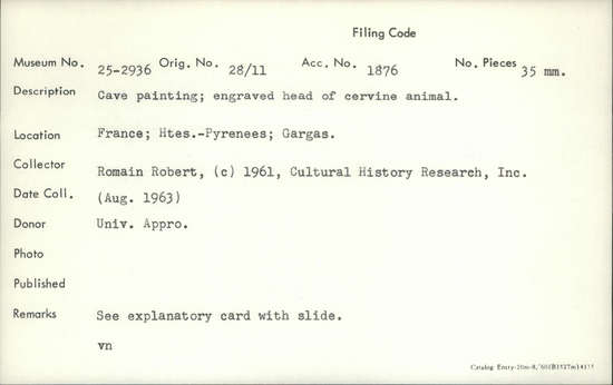 Documentation associated with Hearst Museum object titled Color slide, accession number 25-2936, no description available.