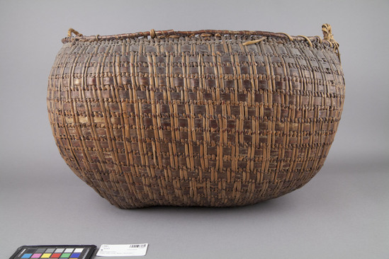 Hearst Museum object 2 of 2 titled Basket, accession number 2-10867, described as Made of birch bark and cane.