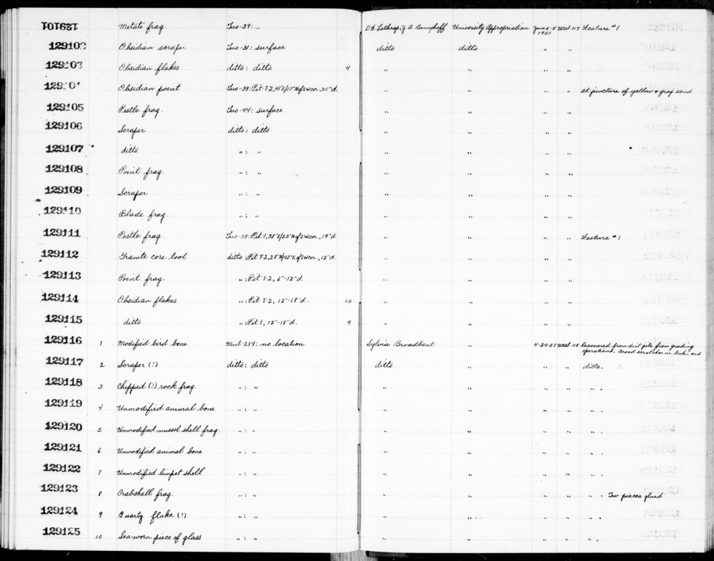 Documentation associated with Hearst Museum object titled Blade fragment, accession number 1-129110, described as Blade fragment.