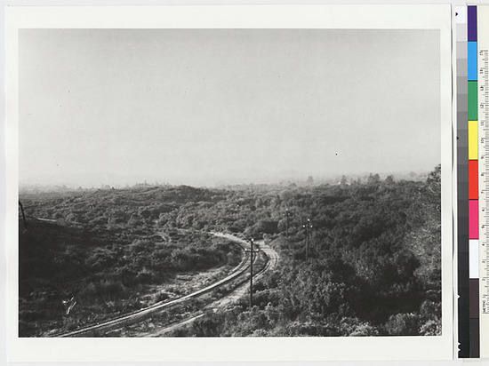 Hearst Museum object titled Black-and-white negative, accession number 15-6151, described as View looking valleyward