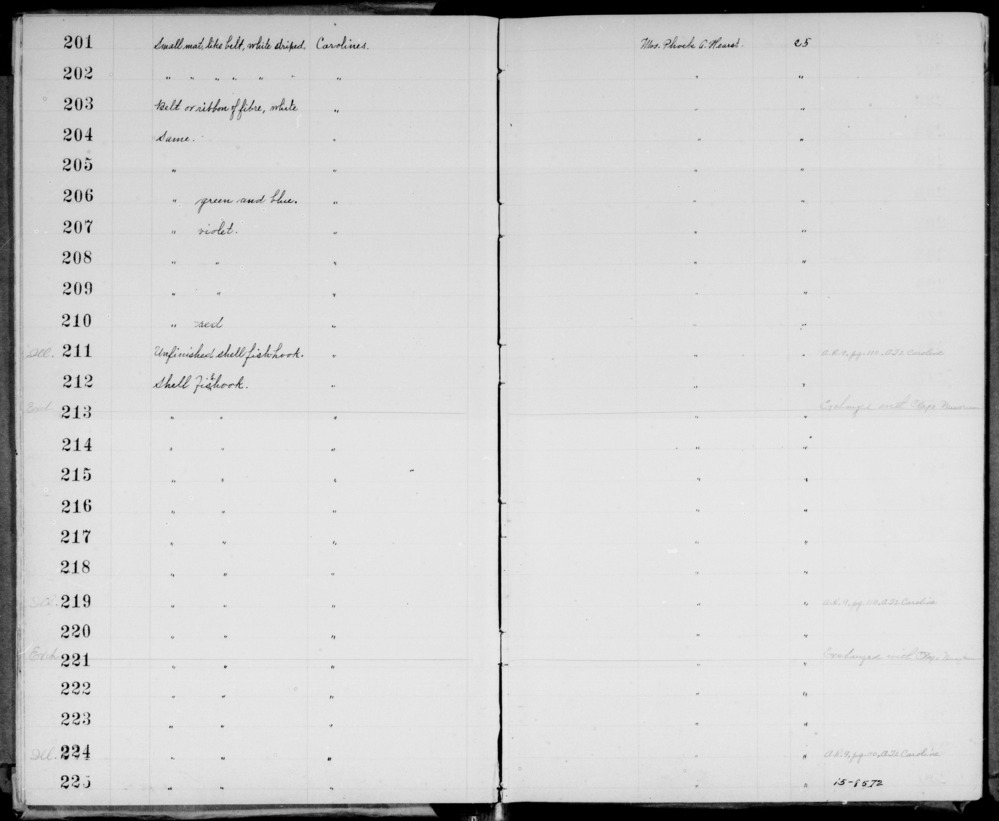 Documentation associated with Hearst Museum object titled Belt, accession number 11-204, described as Belt or ribbon of fiber, white.