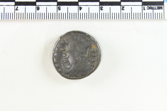 Hearst Museum object 2 of 6 titled Coin: billon tetradrachm, accession number 6-22557, described as Head of Hadrian, r., laureate