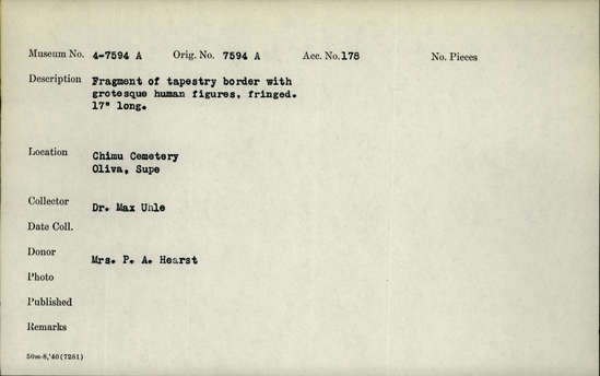 Documentation associated with Hearst Museum object titled Borders (12): tap.: fragments, accession number 4-7594a, no description available.