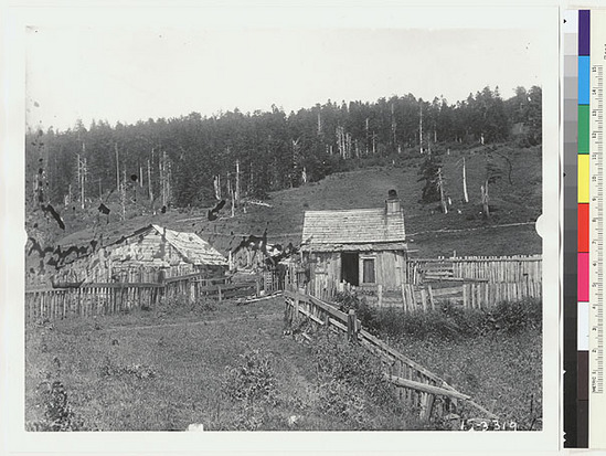 Hearst Museum object titled Black-and-white negative, accession number 15-3319, described as Indian's home.