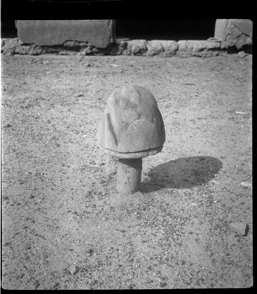 Hearst Museum object titled Black-and-white negative, accession number 15-31801, described as Black-and-white negative, Nigeria, Oyo, Palace (house tether?), 1951