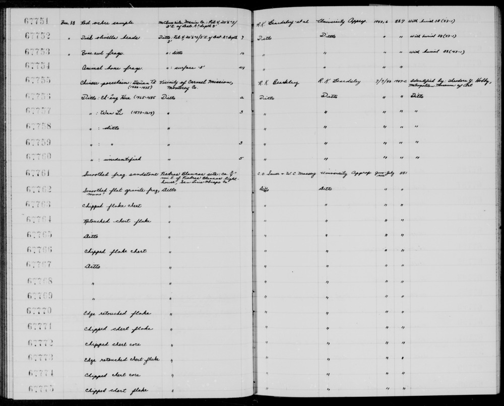 Documentation associated with Hearst Museum object titled Awl, accession number 1-67753, described as Bone awl fragments Notice: Image restricted due to its potentially sensitive nature. Contact Museum to request access.