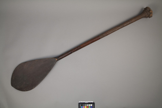 Hearst Museum object titled Paddle, accession number 11-11917, described as Carved wooden paddle