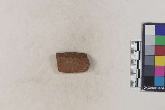 Hearst Museum object 34 of 160 titled Potsherd, accession number 16-8191, described as Potsherd: rims Section of Manta on beach currently inhabited. Numbers  8111 to 8194 are sherds picked up on beach at low tide.