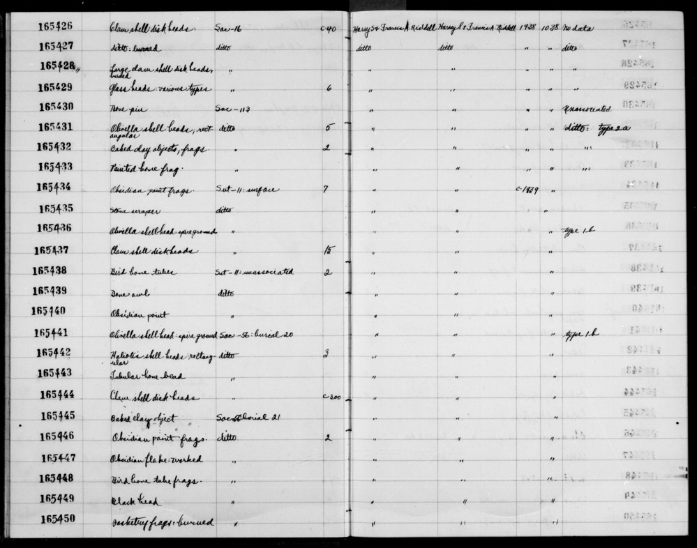 Documentation associated with Hearst Museum object titled Basketry fragments, accession number 1-165450, described as Burned.