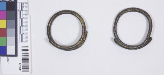 Hearst Museum object titled Bracelets, accession number 6-10251, described as Pair of bronze bracelets