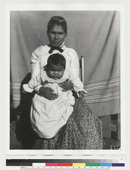 Hearst Museum object titled Black-and-white negative, accession number 15-2964, described as Lucy and her baby