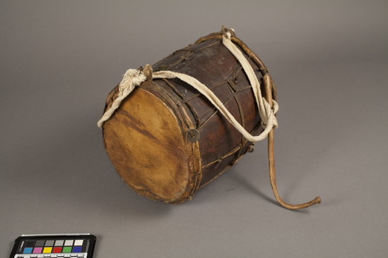 Hearst Museum object 2 of 2 titled Drum and drumstick, accession number 5-11481a,b, no description available.