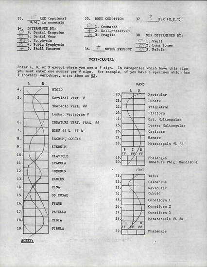 Documentation associated with Hearst Museum object titled Human remains, accession number 12-8499(0), described as Partial cranium of adult.
