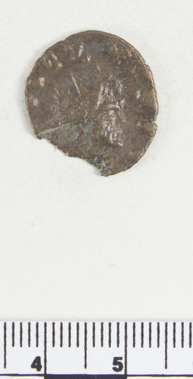 Hearst Museum object 2 of 8 titled Coin: æ, accession number 8-9284, described as Obverse: Claudius II Gothicus. Reverse: Consecratio. Mint Data: 268-270 AD.