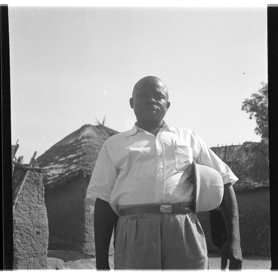 Hearst Museum object titled Black-and-white negative, accession number 15-31132, described as Black-and-white negative, Nigeria, Igana, Court clerk - had been interpreter for BB in 1938 in Igana, 1951