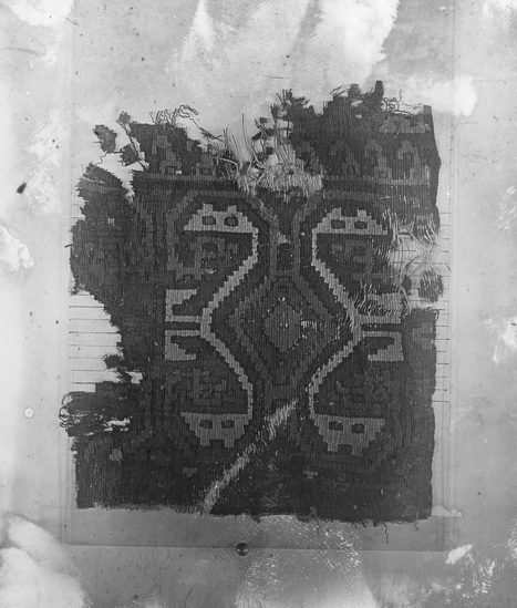 Hearst Museum object titled Black-and-white negative, accession number 15-2278, described as Piece of tapestry