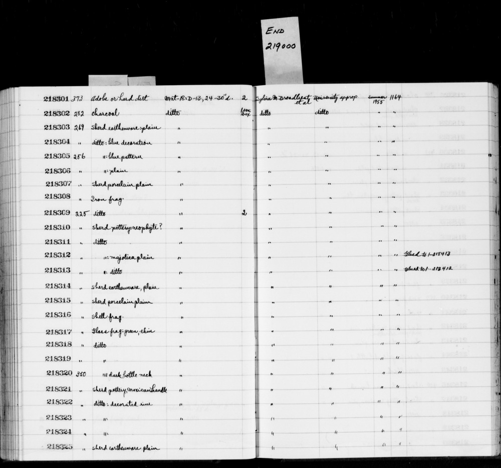 Documentation associated with Hearst Museum object titled Shell fragment, accession number 1-218316, described as Shell fragment