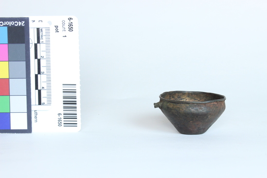 Hearst Museum object titled Model basin, accession number 6-1650, described as Copper model basin/ewer with spout