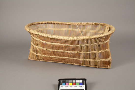 Hearst Museum object titled Basket, accession number 5-4537, described as Basket; oval; kajana fibre; 50 x 30 19.5 cms.