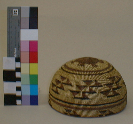 Hearst Museum object titled Hat, accession number 1-70949, described as Twined basketry.