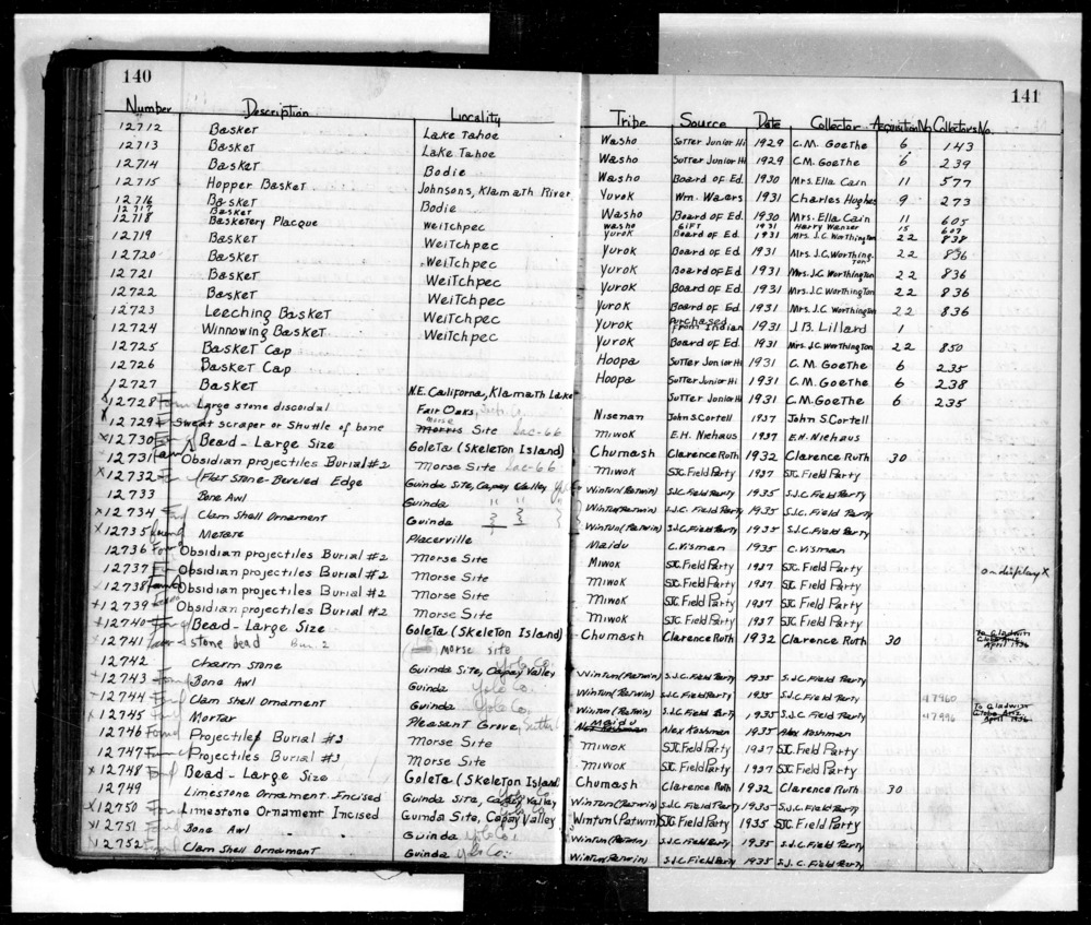 Documentation associated with Hearst Museum object titled Bead, accession number L-12740, described as Bead, large size