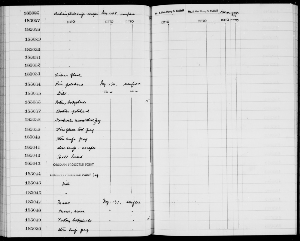 Documentation associated with Hearst Museum object titled Shell fragment, accession number 1-183038, described as Freshwater mussel.