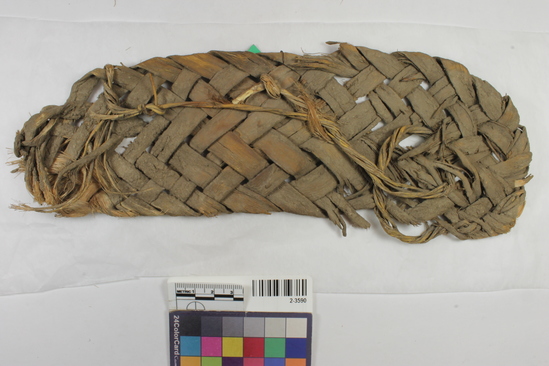 Hearst Museum object titled Sandal, accession number 2-3590, described as sandals made of yucca leaves