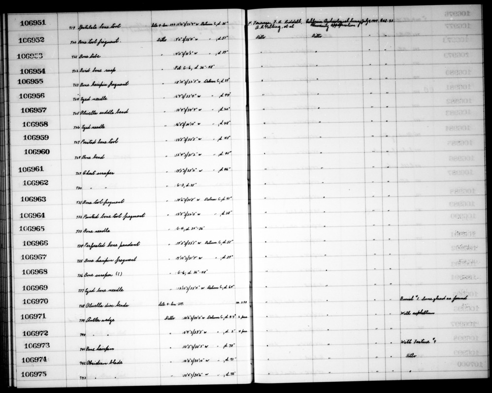 Documentation associated with Hearst Museum object titled Worked bone, accession number 1-106951, described as Spatulate bone.