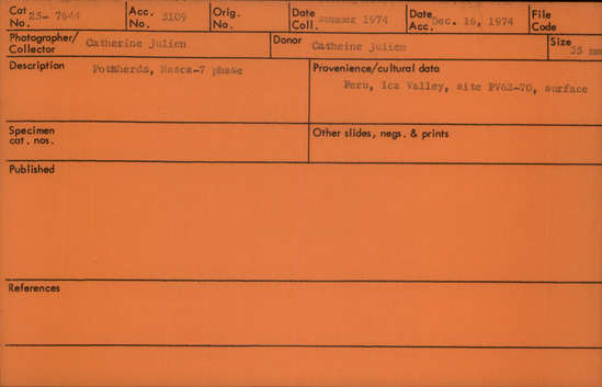 Documentation associated with Hearst Museum object titled Color slide, accession number 25-7644, no description available.