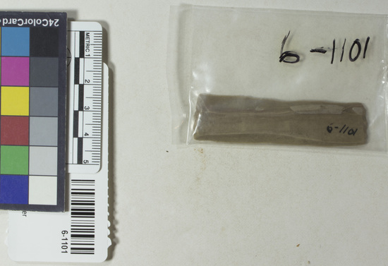 Hearst Museum object titled Blade, accession number 6-1101, described as Thin flint blade