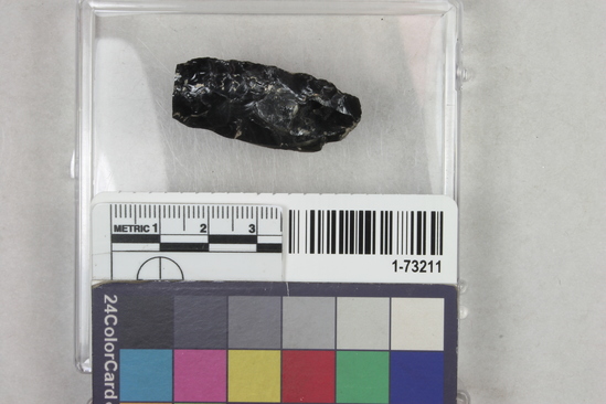 Hearst Museum object titled Point, accession number 1-73211, described as Obsidian point.