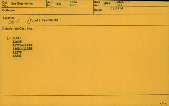 Documentation associated with Hearst Museum object titled Worked shell, accession number L-11820, described as Cut olivella shells