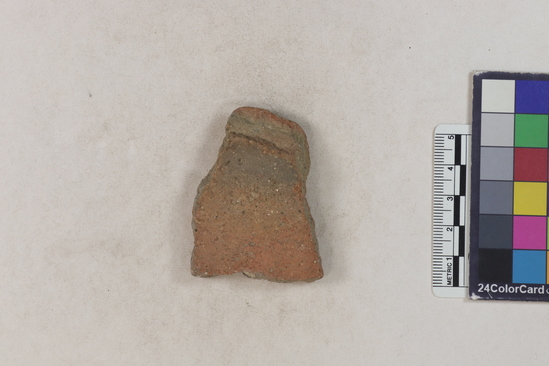 Hearst Museum object 149 of 160 titled Potsherd, accession number 16-8191, described as Potsherd: rims Section of Manta on beach currently inhabited. Numbers  8111 to 8194 are sherds picked up on beach at low tide.