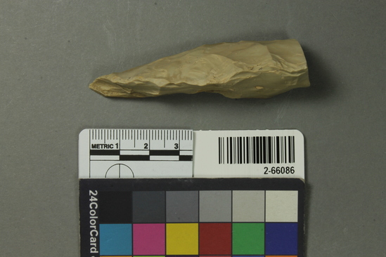 Hearst Museum object 2 of 2 titled Biface fragment, accession number 2-66086, described as Lithics