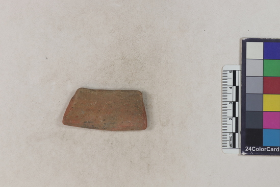 Hearst Museum object 150 of 160 titled Potsherd, accession number 16-8191, described as Potsherd: rims Section of Manta on beach currently inhabited. Numbers  8111 to 8194 are sherds picked up on beach at low tide.