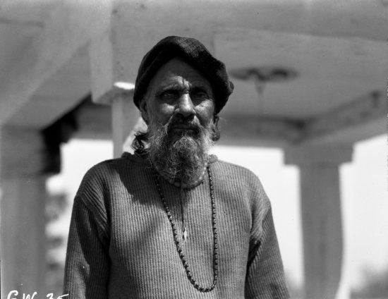 Hearst Museum object titled Black-and-white negative, accession number 15-30534, described as 4 x 5" Black and white negative of a portrait of Shah Sayed Hassan.  Hoefler's original description: "Gwallior State, Central India. Shah Sayed Hassan, the nearest living relative to the Saint Muhammad Ghaus. This man is four generations removed from his noted forebearer and is now in charge of the tomb. It is he who shows the visitors through the beautiful interior of this building and explains its history.