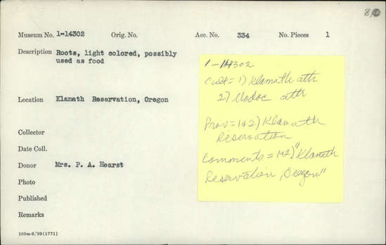 Documentation associated with Hearst Museum object titled Ring, accession number 1-14278, described as Small tule ring.