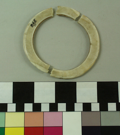 Hearst Museum object titled Bracelet, accession number 11-370, described as Shell bracelet.