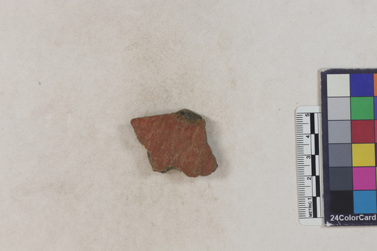 Hearst Museum object 18 of 183 titled Potsherd, accession number 16-8192, described as Potsherd: bodys Section of Manta on beach currently inhabited. Numbers  8111 to 8194 are sherds picked up on beach at low tide.