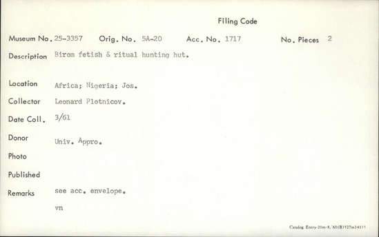 Documentation associated with Hearst Museum object titled Color slide, accession number 25-3357, no description available.